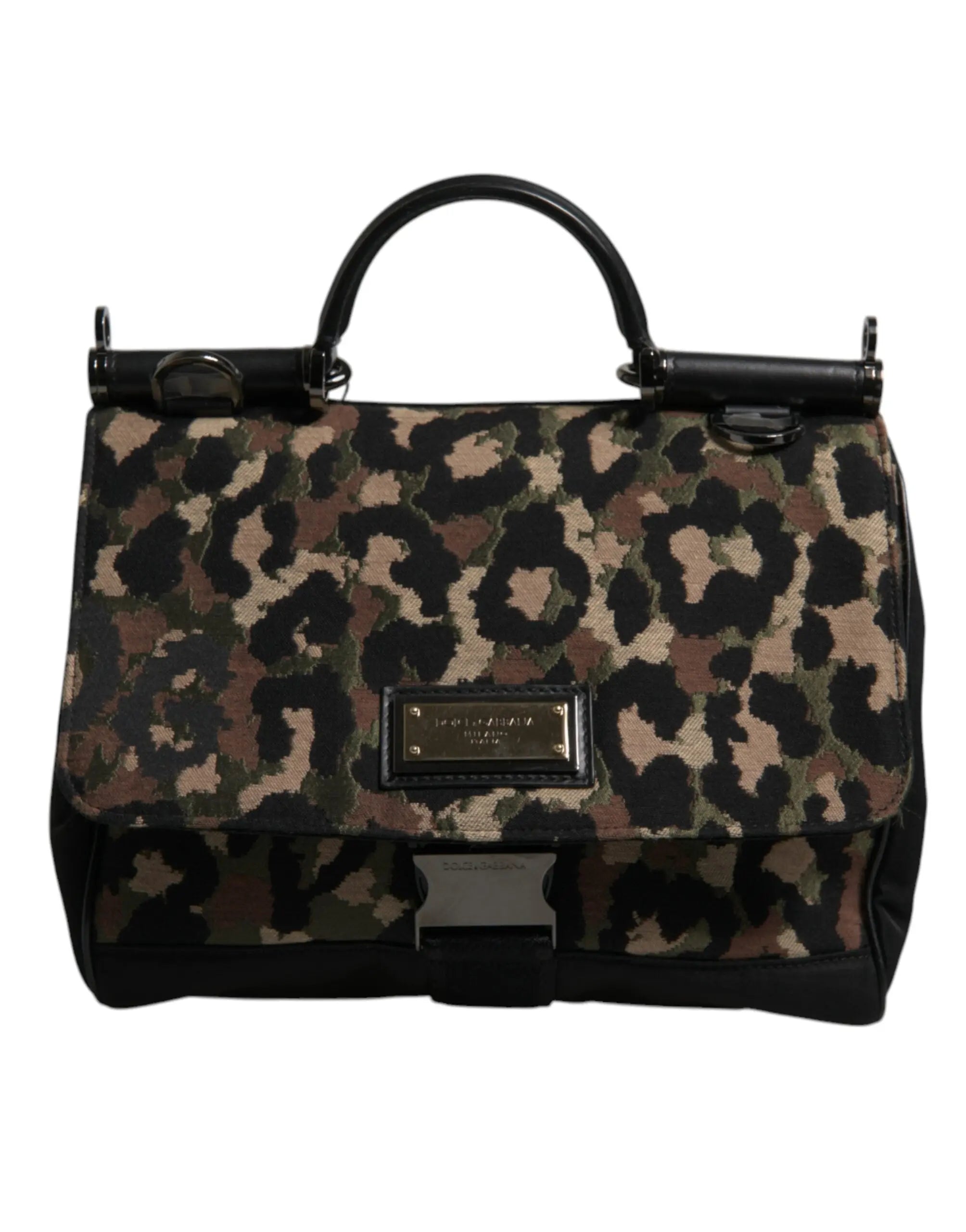 Sac à épaule Dolce & Gabbana Sicily brun imprimé léopard Dolce & Gabbana