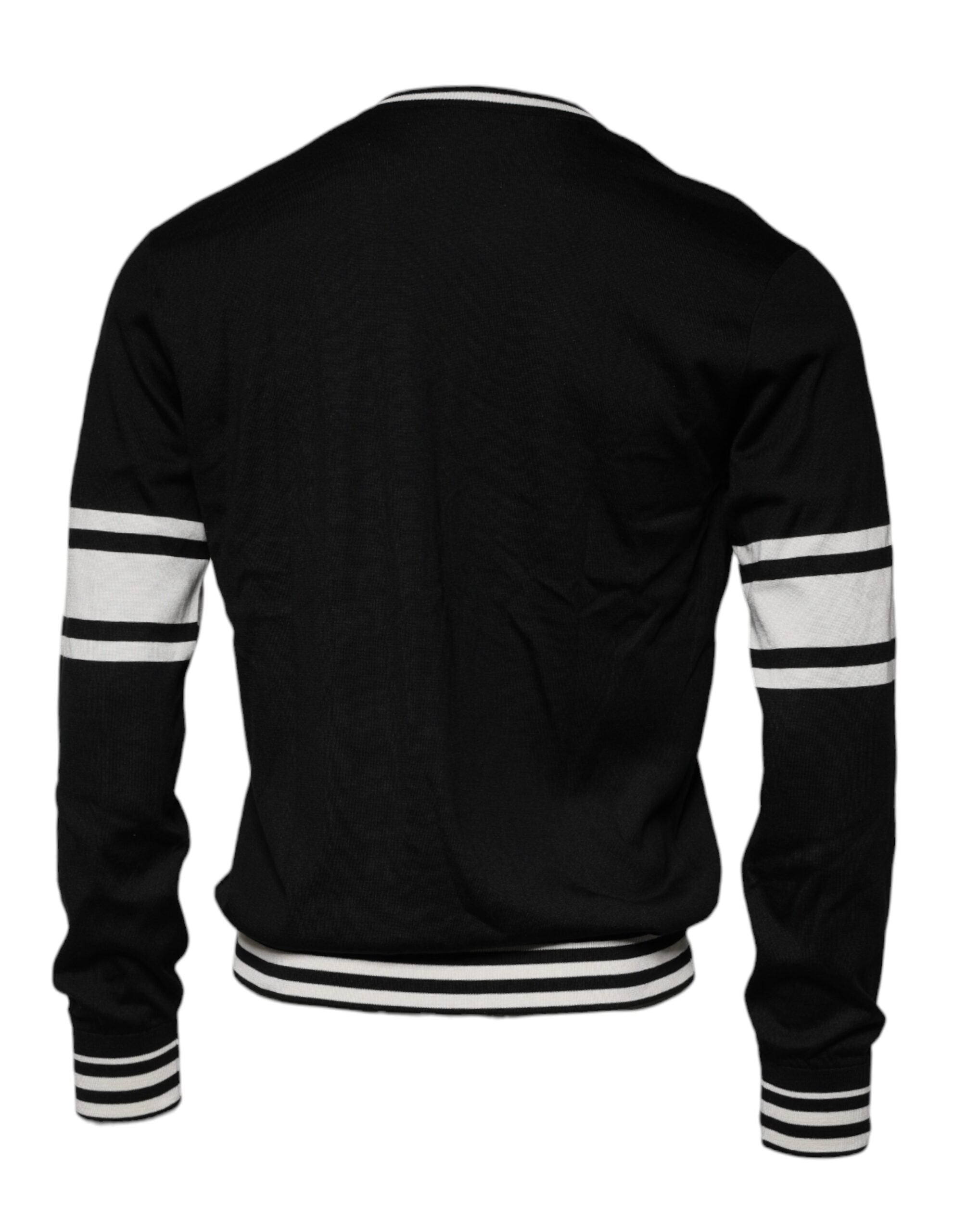 Pull Dolce & Gabbana à col rond noir et blanc