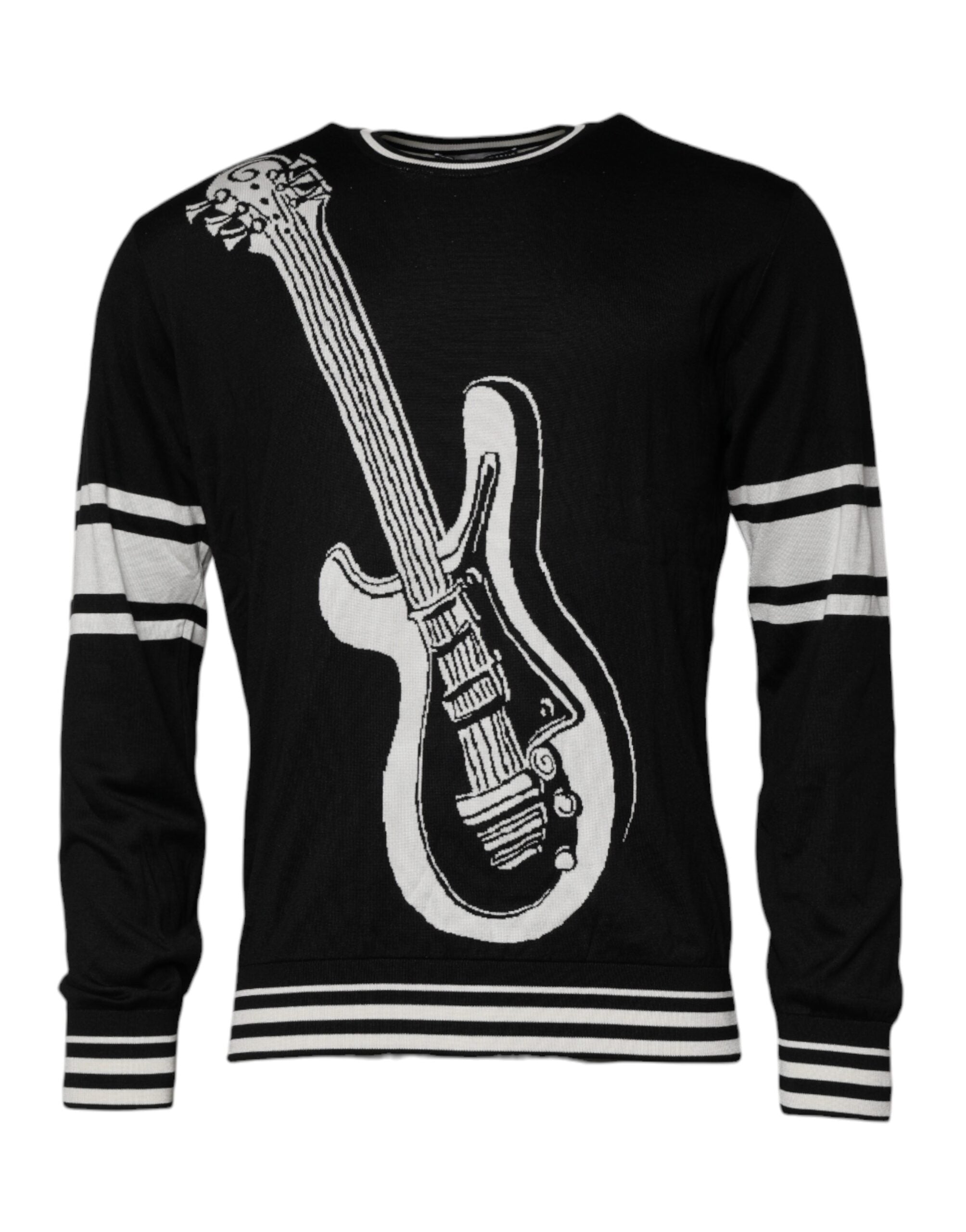 Pull Dolce & Gabbana à col rond noir et blanc