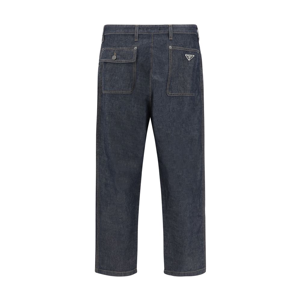 Pantalons Prada à jambes larges noirs