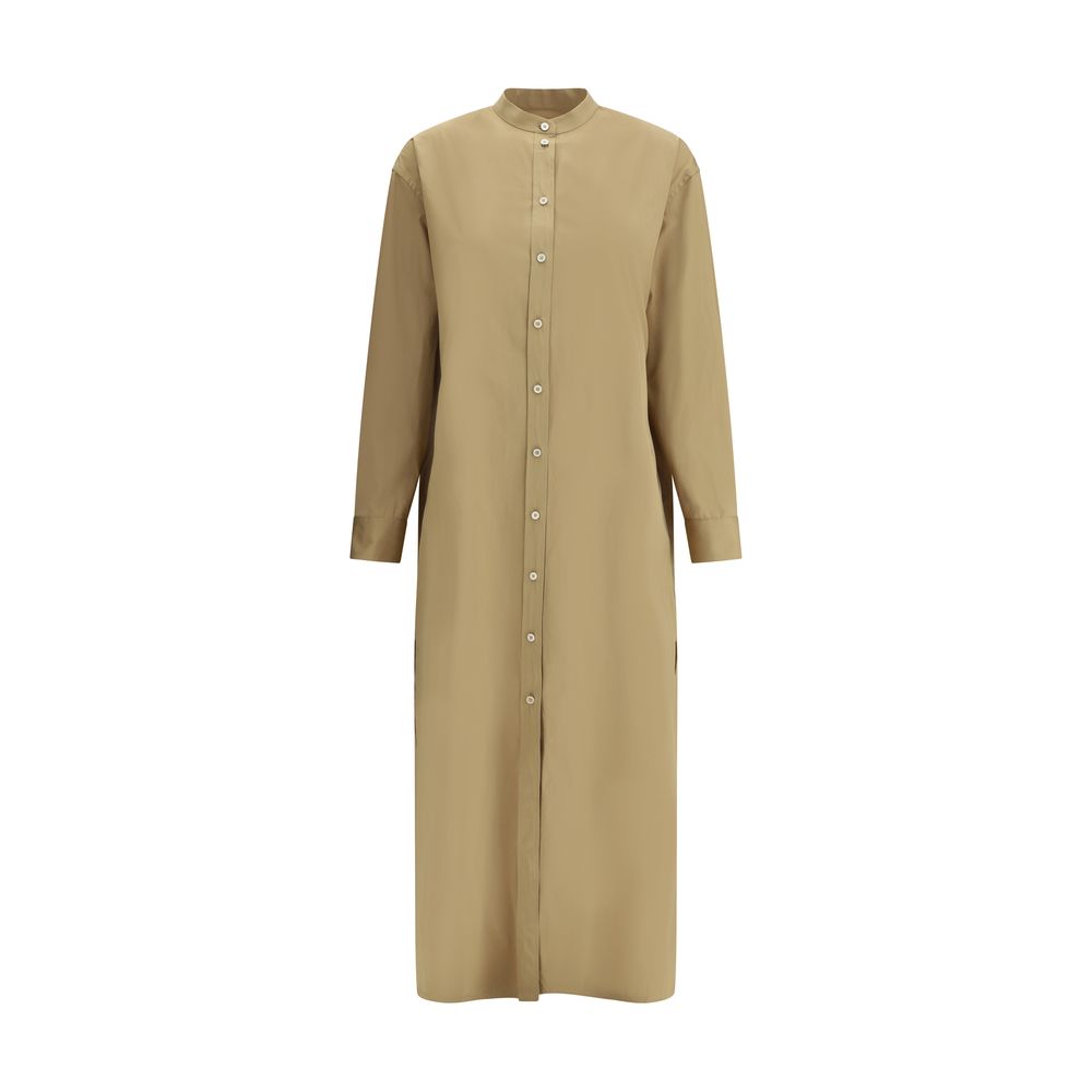 Robe chemise minimaliste brodée noire