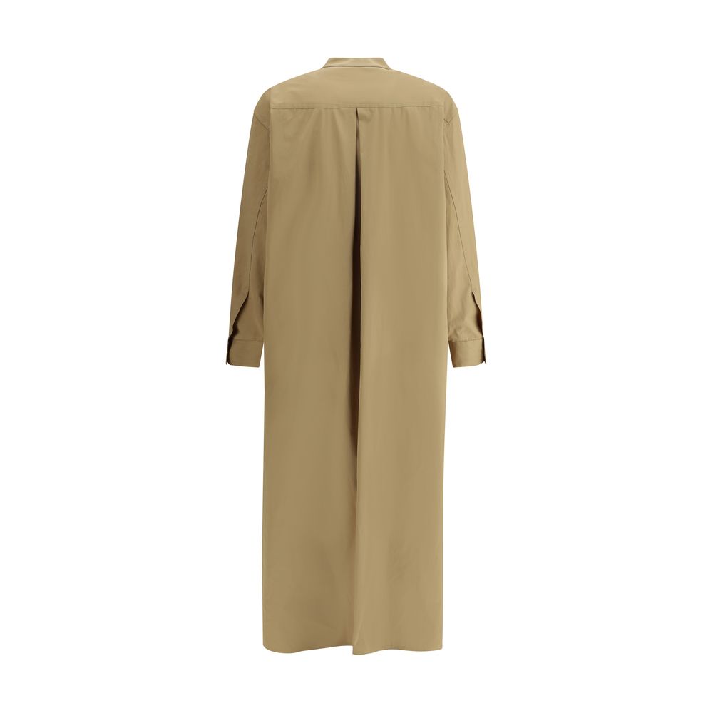 Robe chemise minimaliste brodée noire