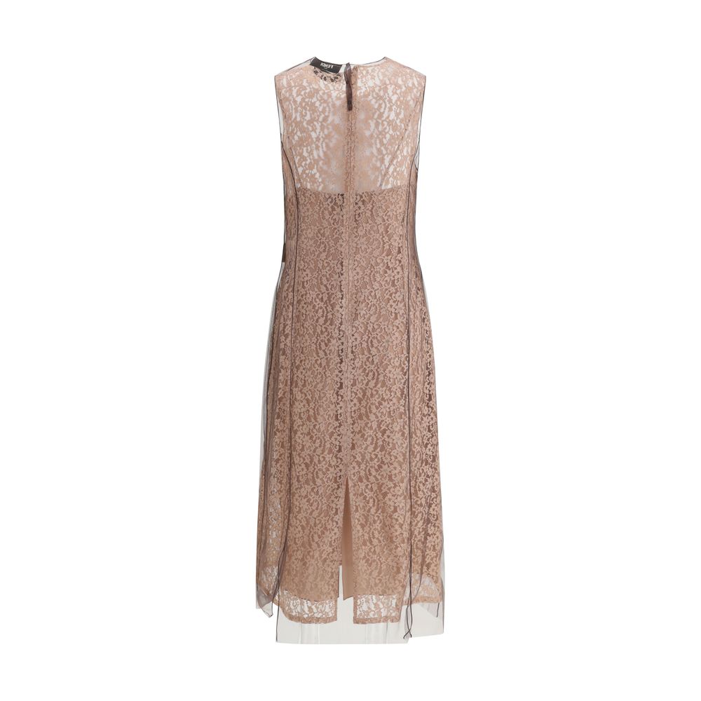 Robe midi Fendi en dentelle noire