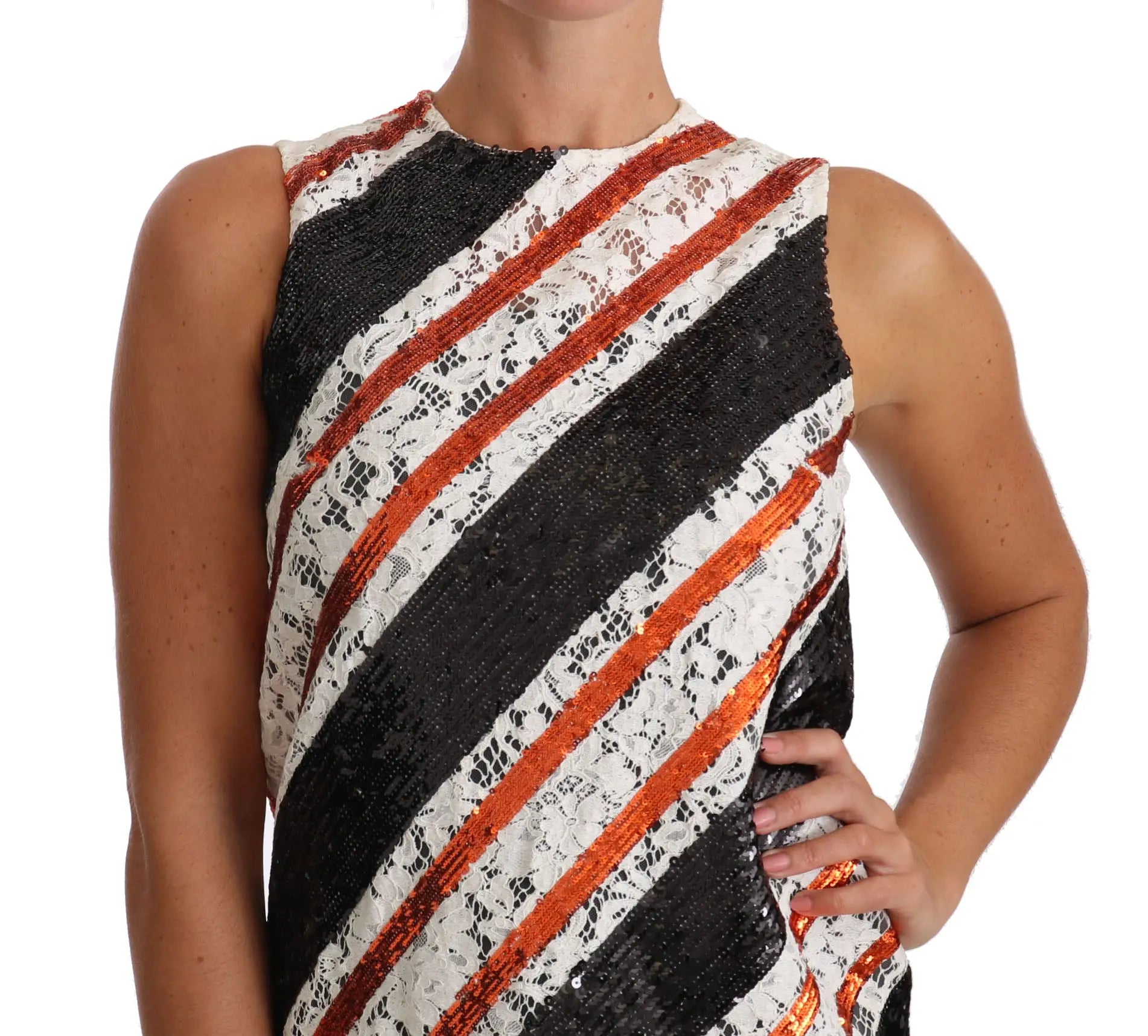 Robe Dolce & Gabbana Shift blanche et orange Dolce & Gabbana