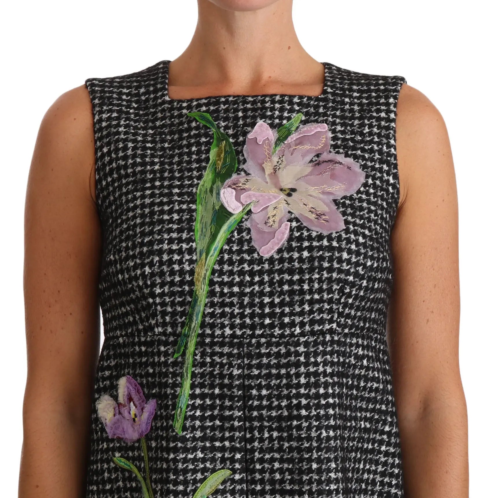Robe Dolce & Gabbana Houndstooth grise Dolce & Gabbana