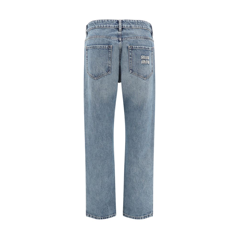 Jean Miu Miu droit bleu