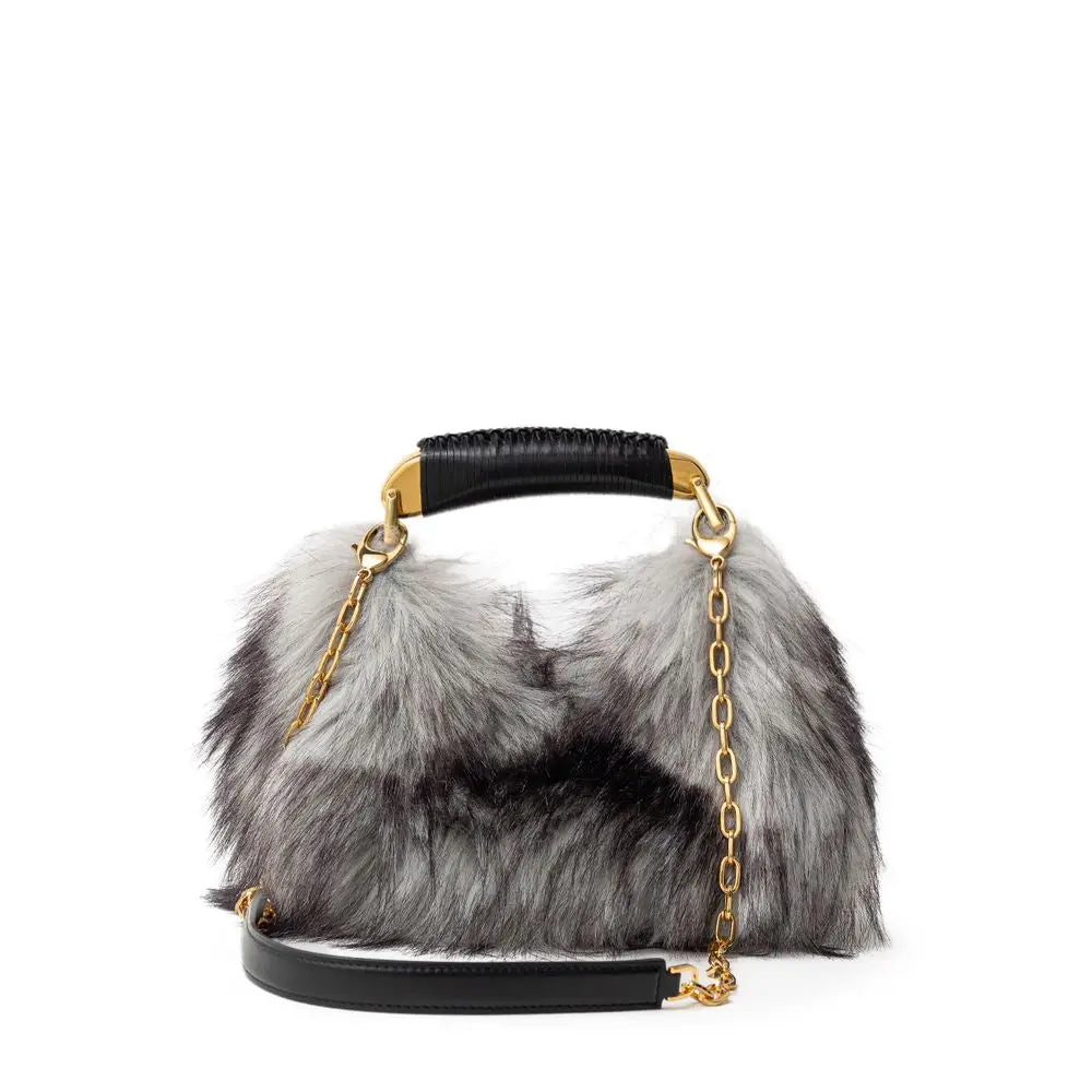 Sac hobo Tom Ford Eco Fur gris Tom Ford
