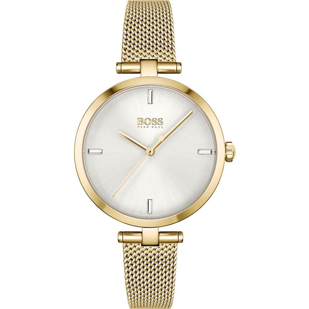 Montre dorée blanche