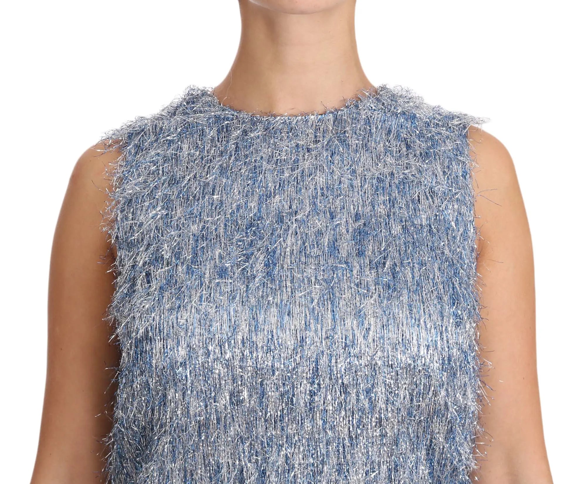 Robe Dolce & Gabbana Fringe bleue Dolce & Gabbana