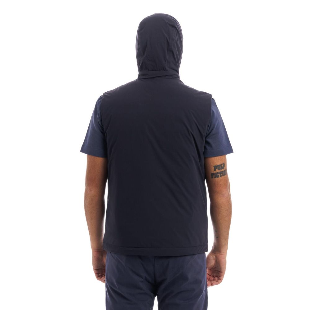Gilet Herno avec capuche bleu