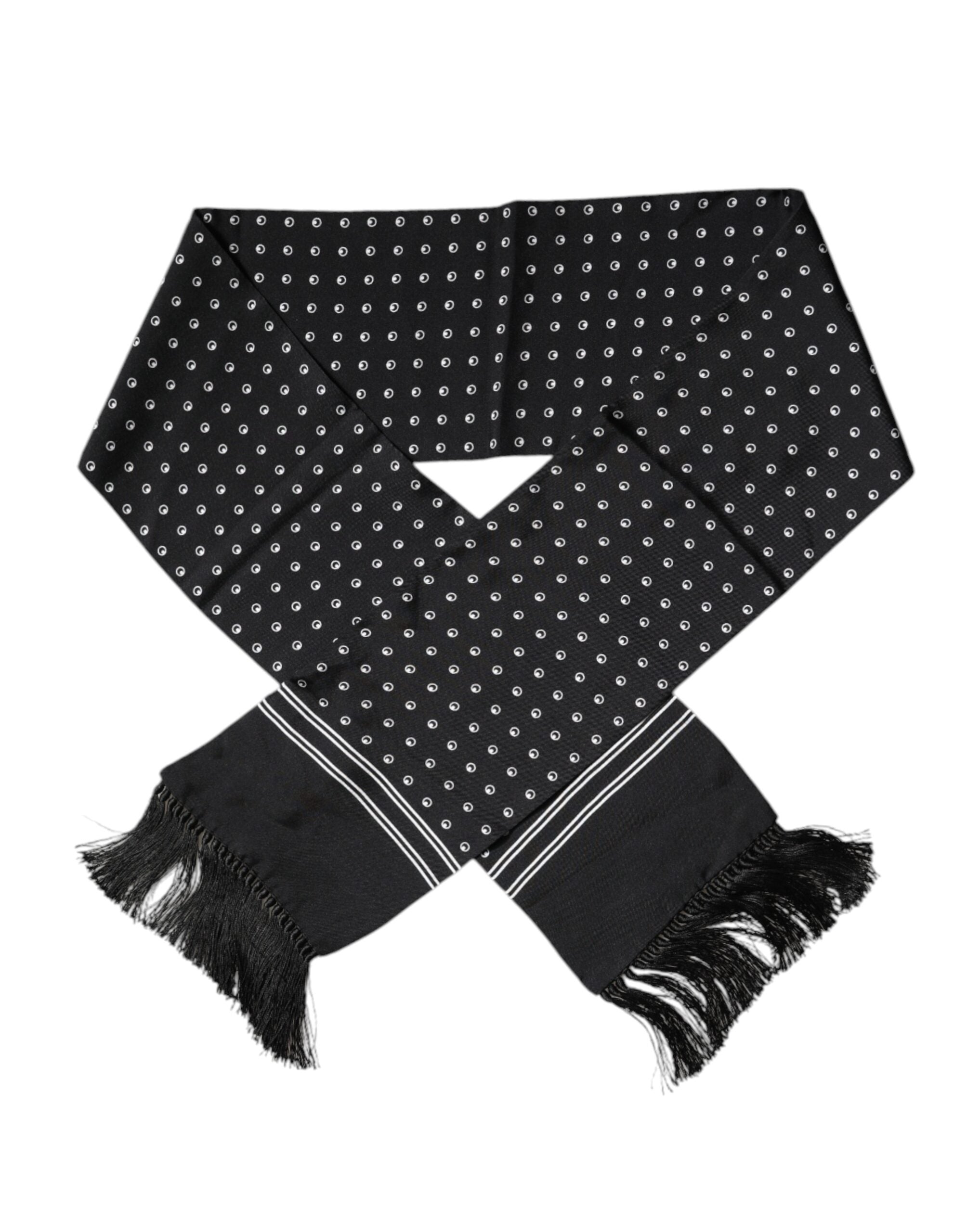 Écharpe Dolce & Gabbana à franges noire et blanche