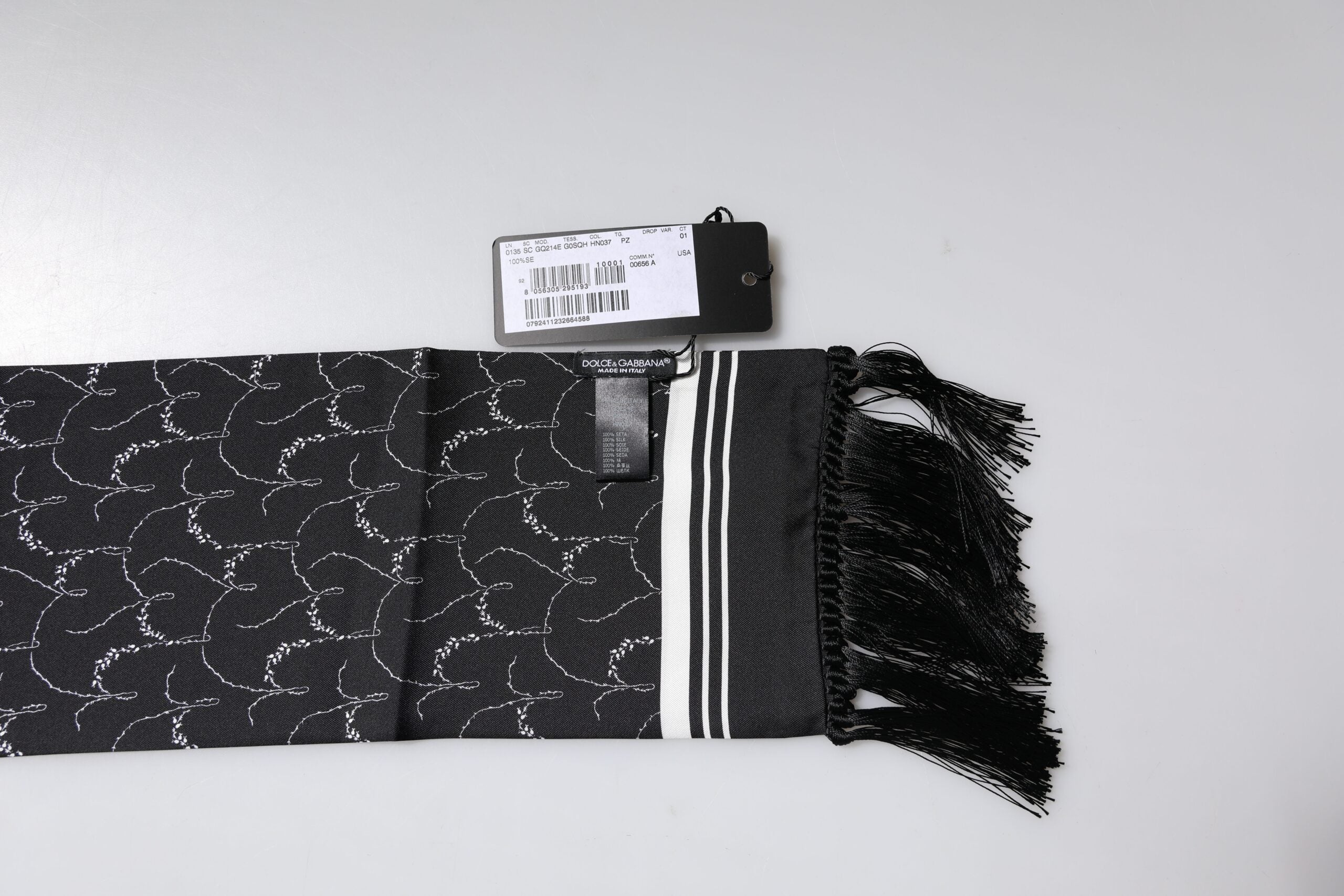 Écharpe Dolce & Gabbana franges noires