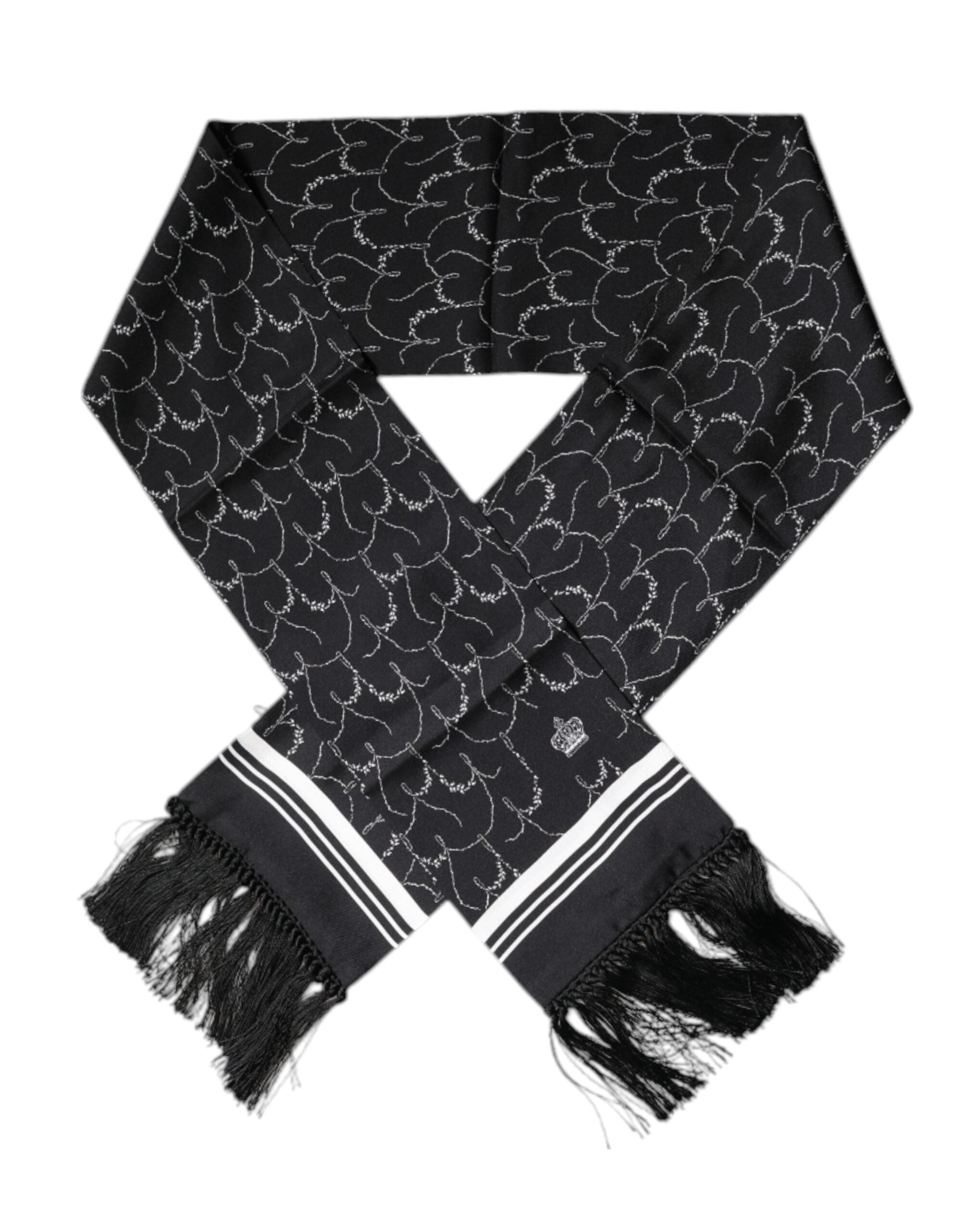 Écharpe Dolce & Gabbana franges noires