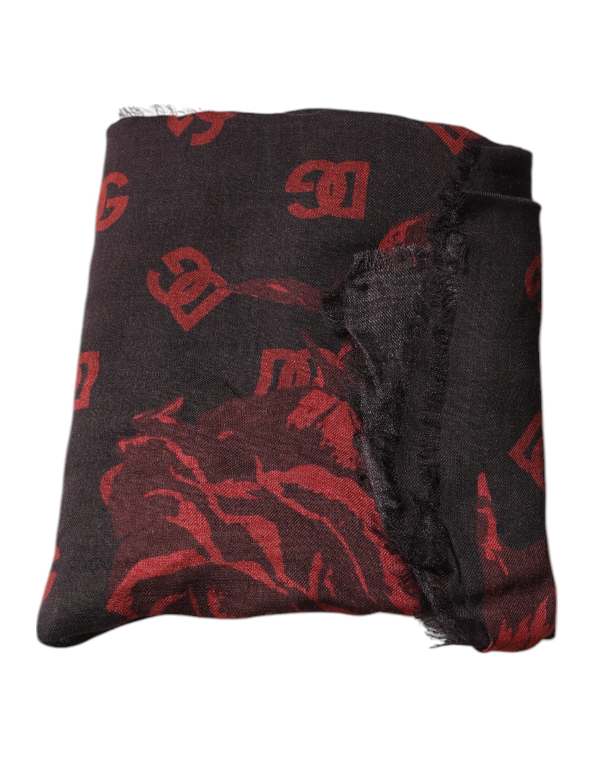Châle Dolce & Gabbana floral noir rouge