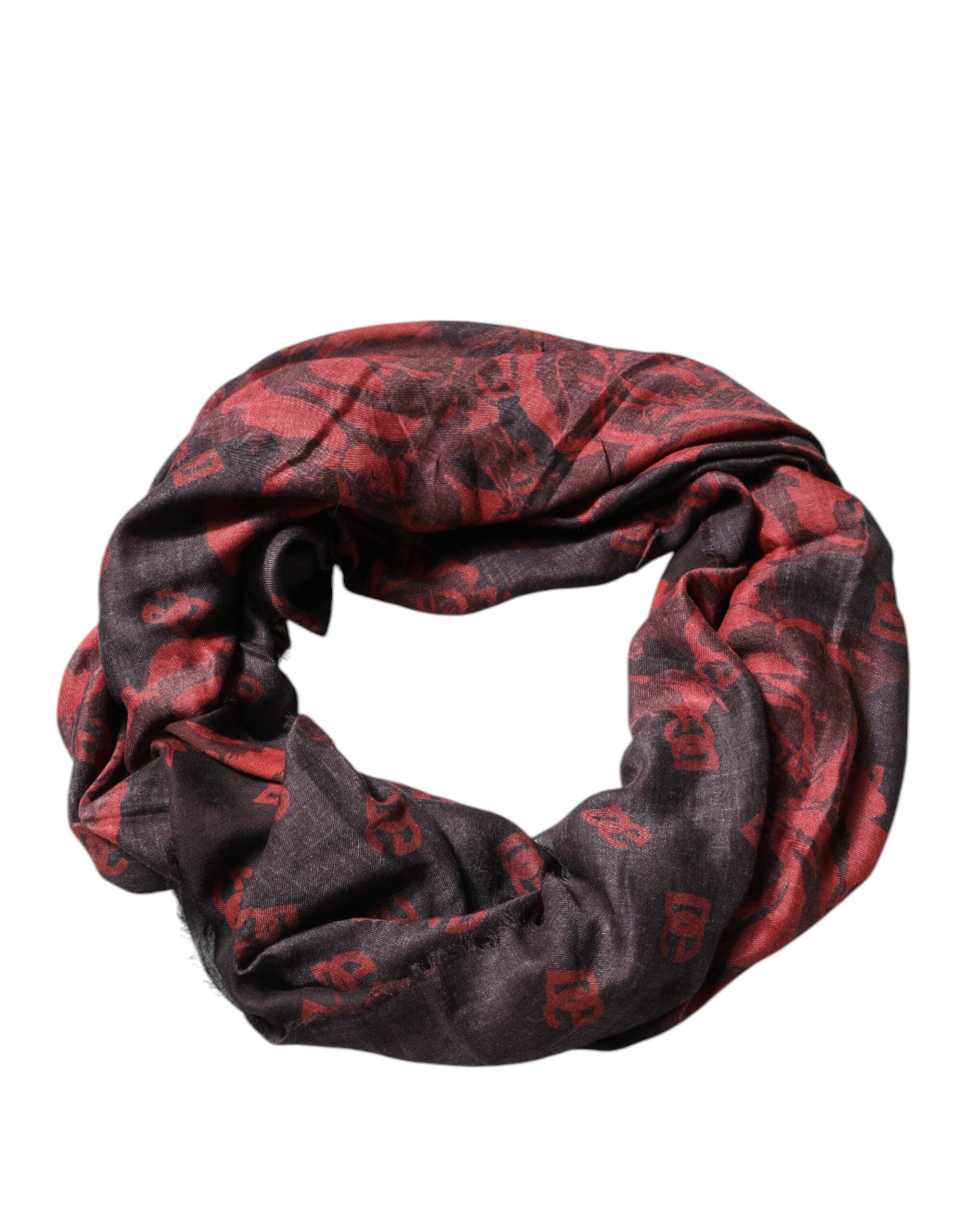 Châle Dolce & Gabbana floral noir rouge