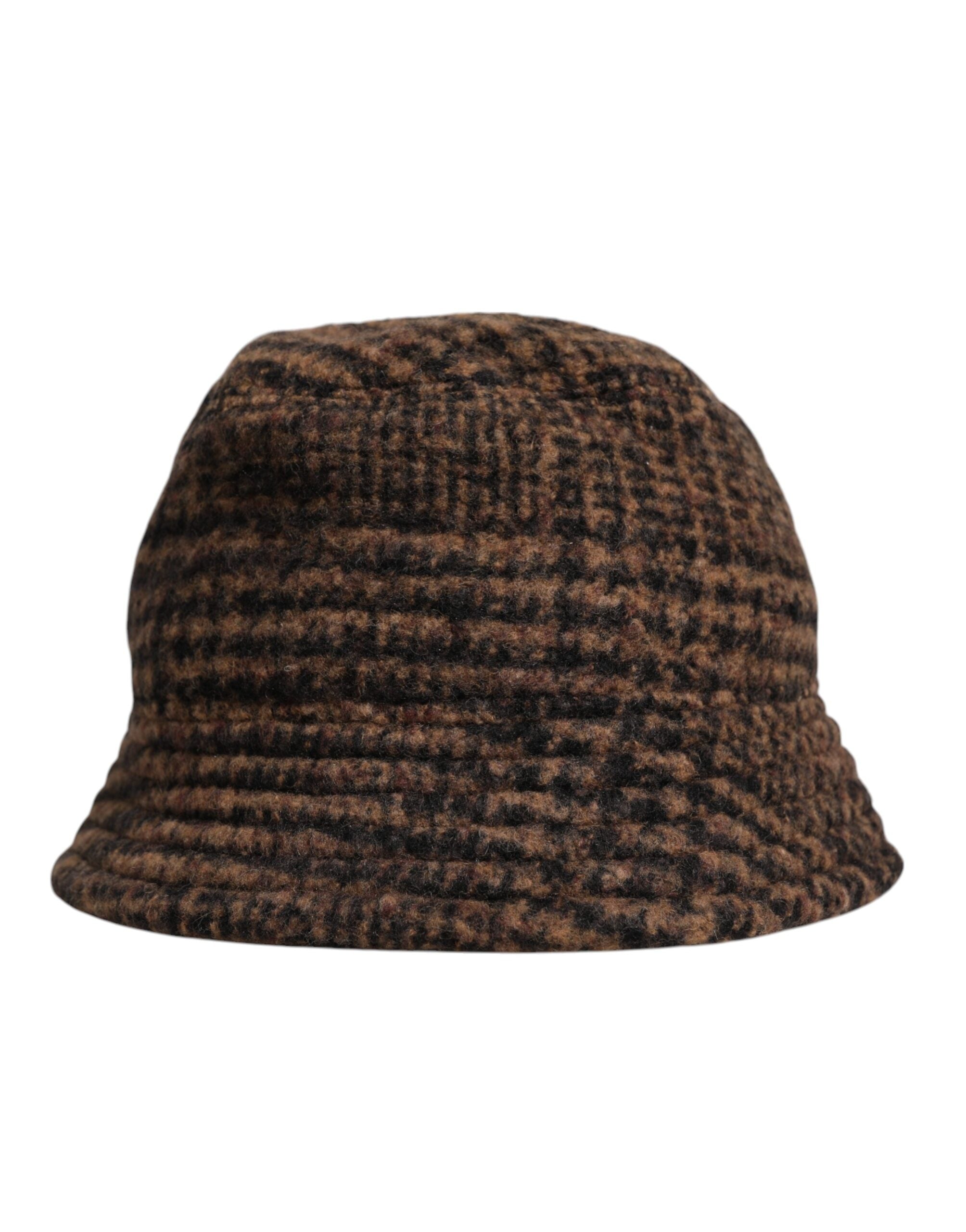 Chapeau Dolce & Gabbana houndstooth marron