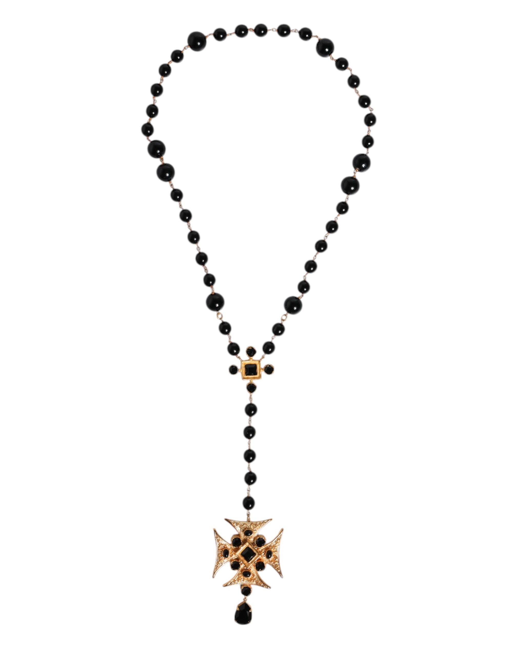Bijou Dolce & Gabbana Croce doré et noir