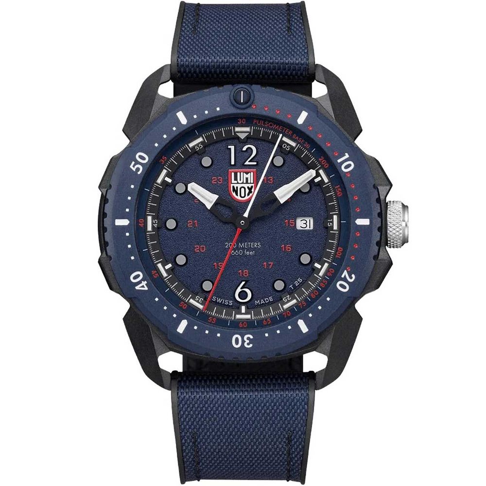Montre Blue Quartz Carbon noire et bleue