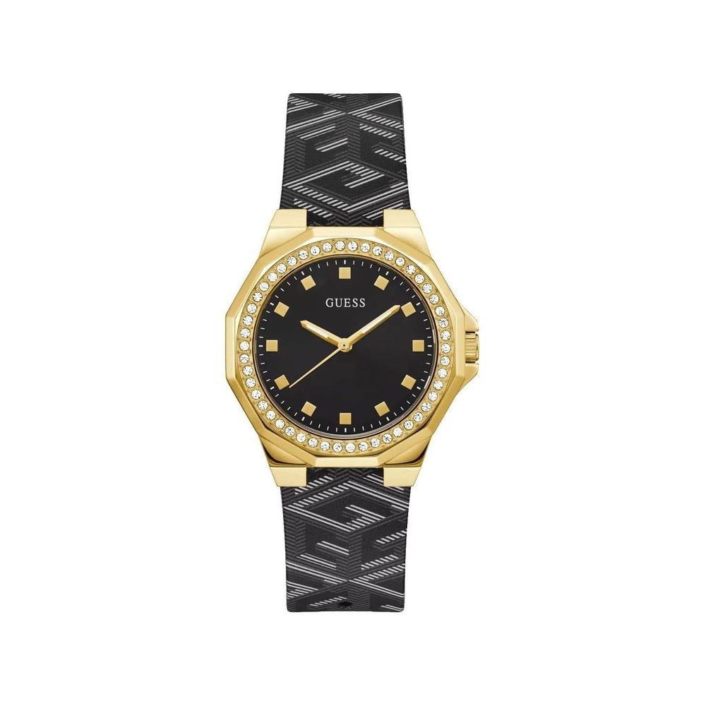 Montre Avril en cuir noire