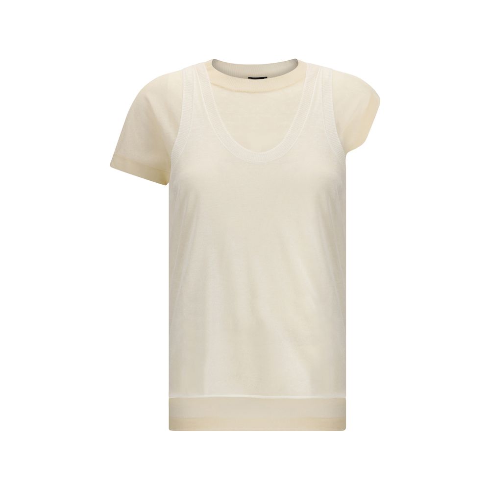 T-shirt Pinko asymétrique rose
