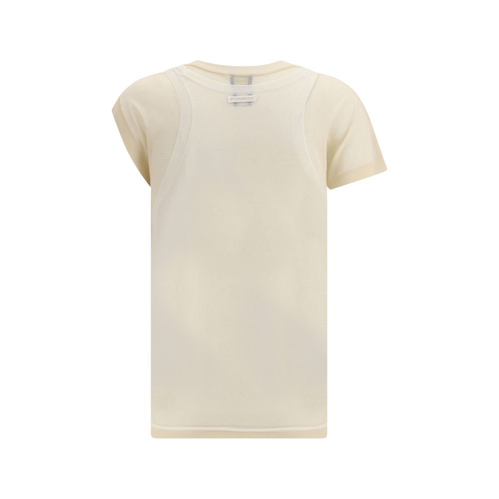 T-shirt Pinko asymétrique rose