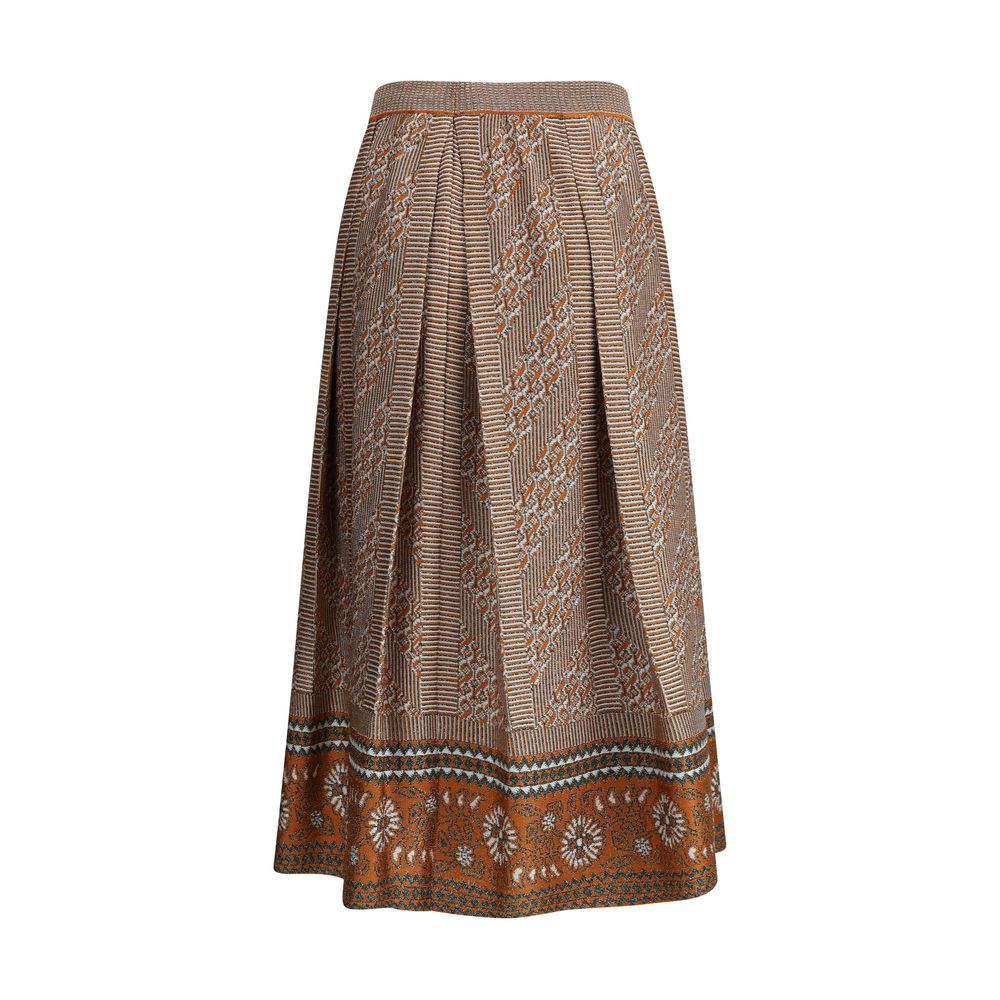 Jupe midi Valentino à paillettes argentées