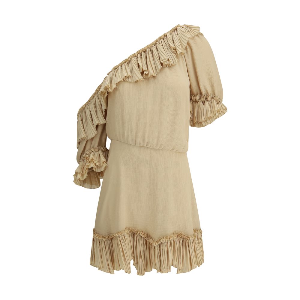 Robe Saint Laurent asymétrique beige