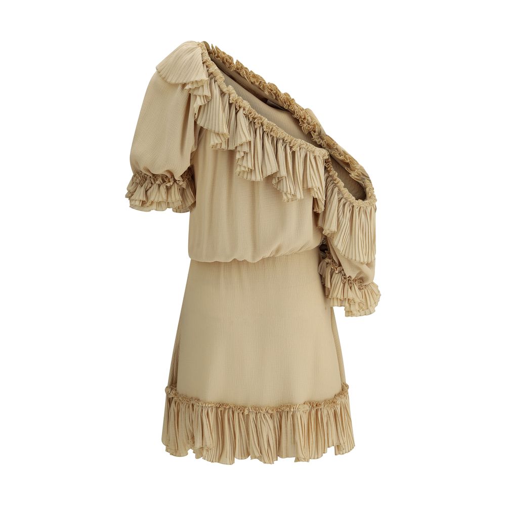 Robe Saint Laurent asymétrique beige