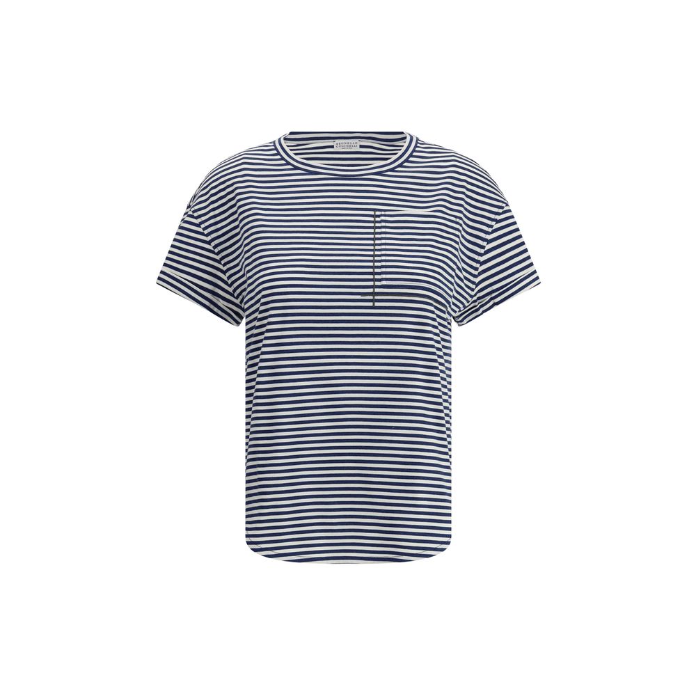 T-shirt Brunello Cucinelli rayé bleu