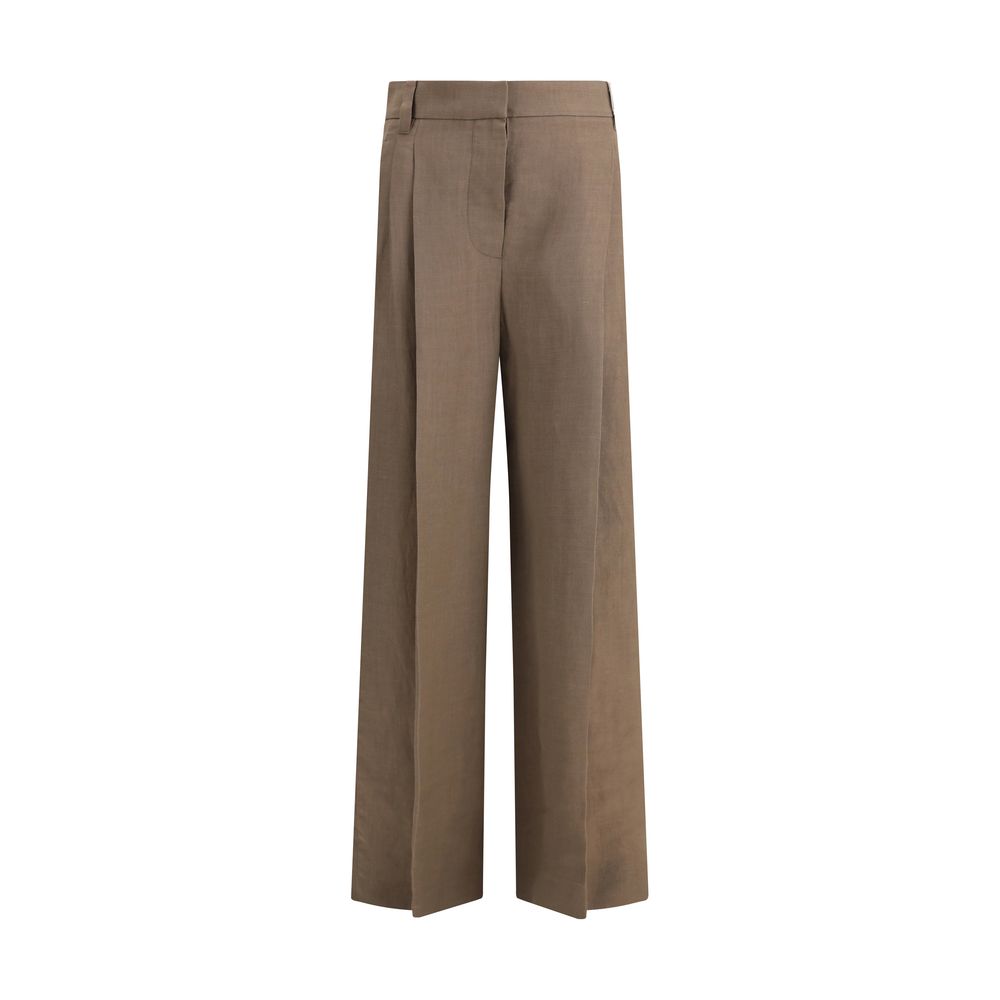 Pantalons Brunello Cucinelli palazzo beiges
