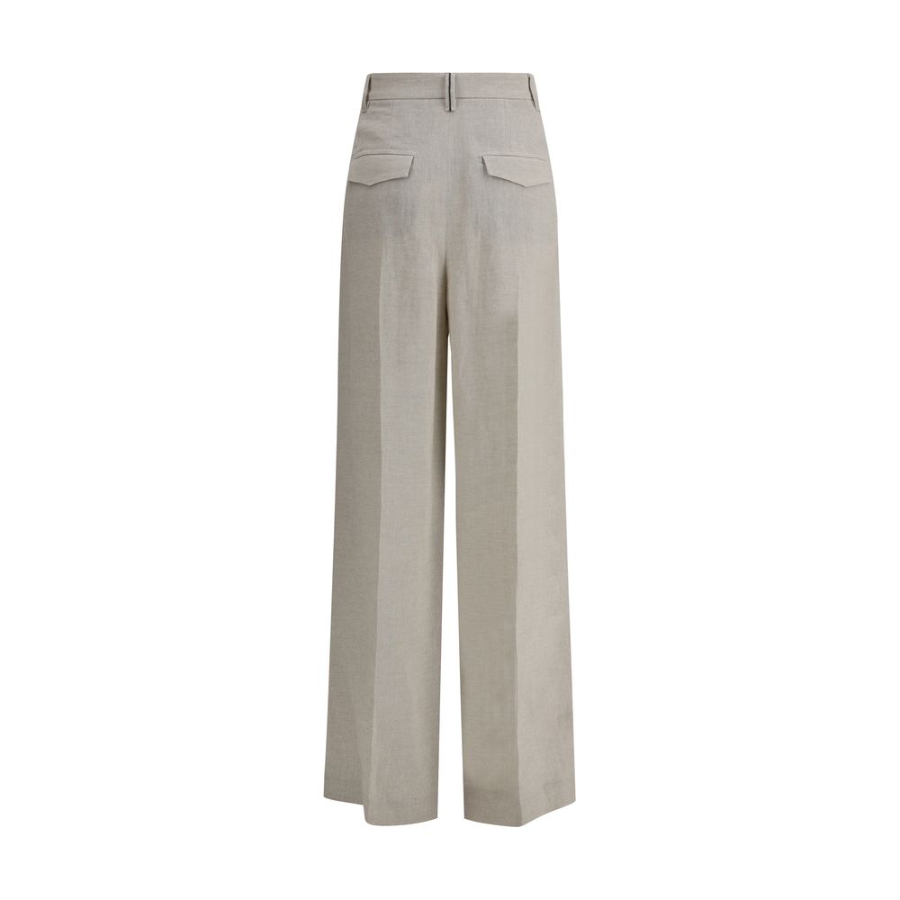 Pantalons Brunello Cucinelli wide-leg beiges