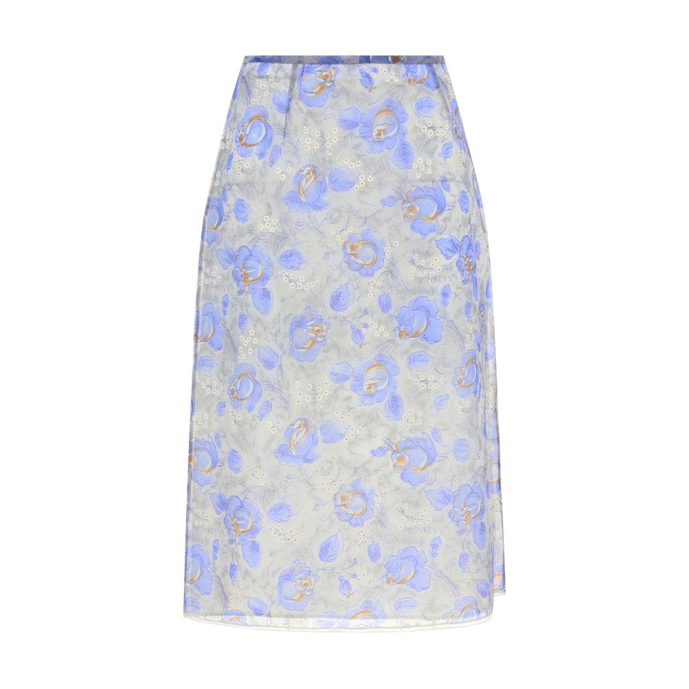 Jupe Prada florale transparente