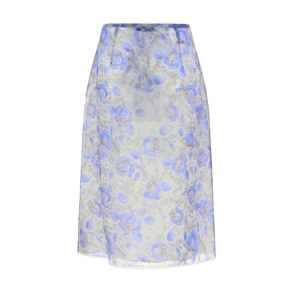 Jupe Prada florale transparente