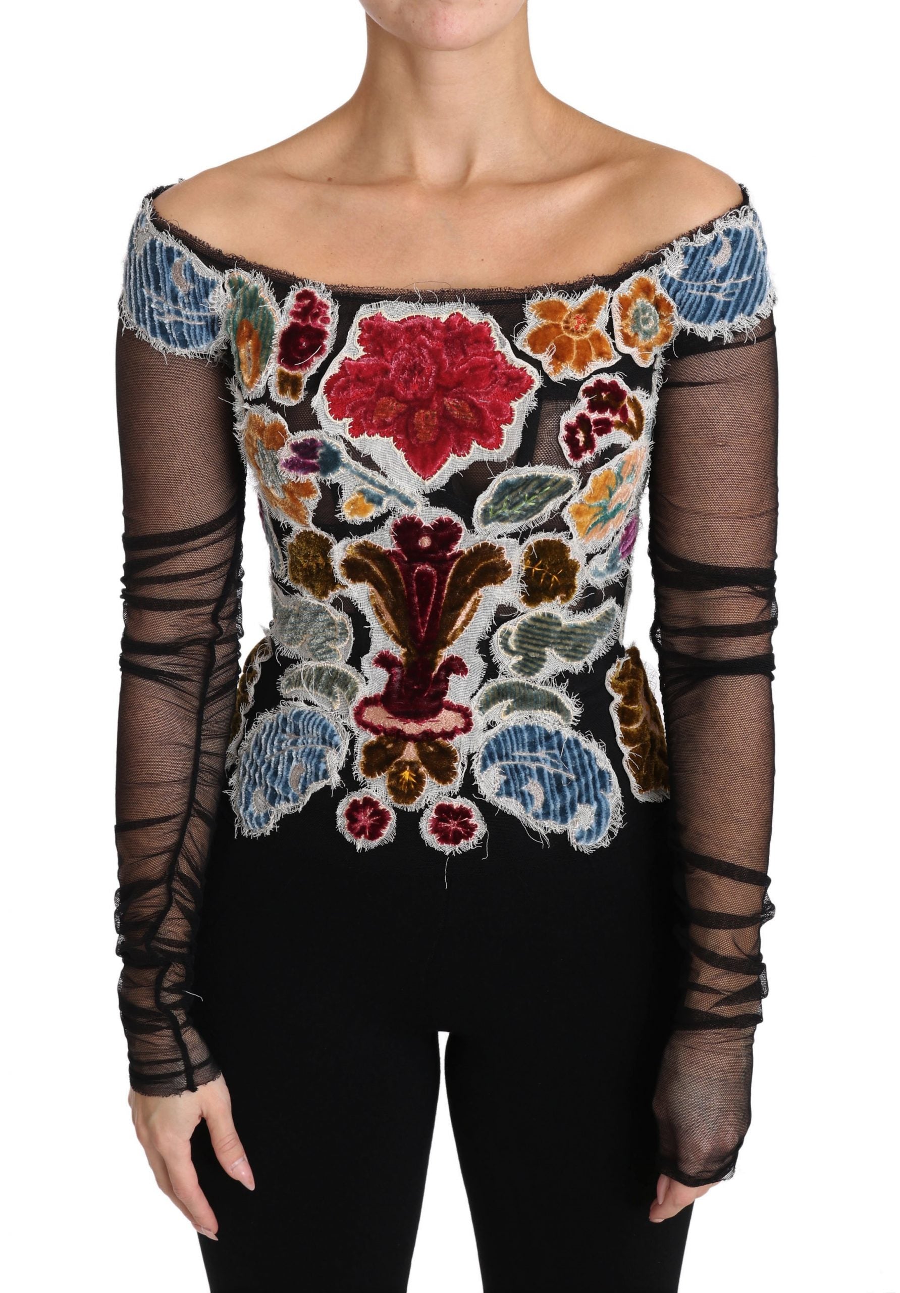 Blouse Dolce & Gabbana noire fleurie