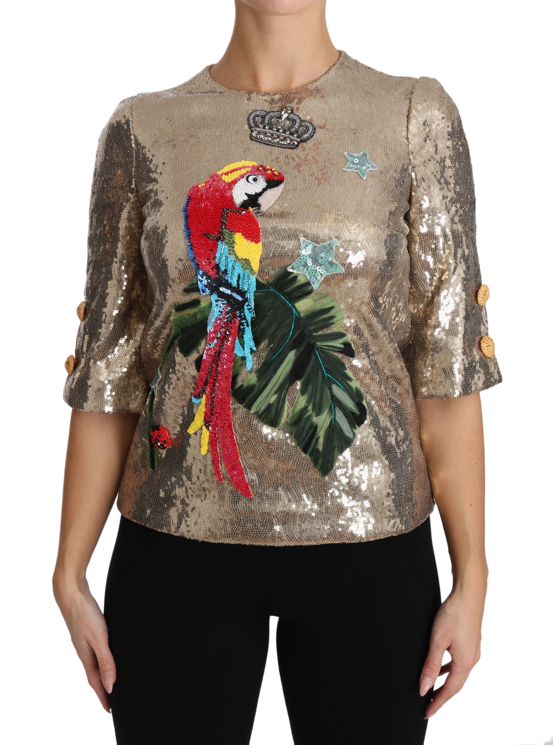 Blouse Dolce & Gabbana Parrot dorée