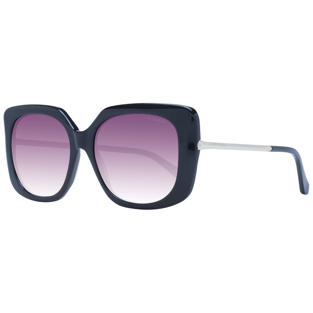 Lunettes de soleil noires carrées violettes