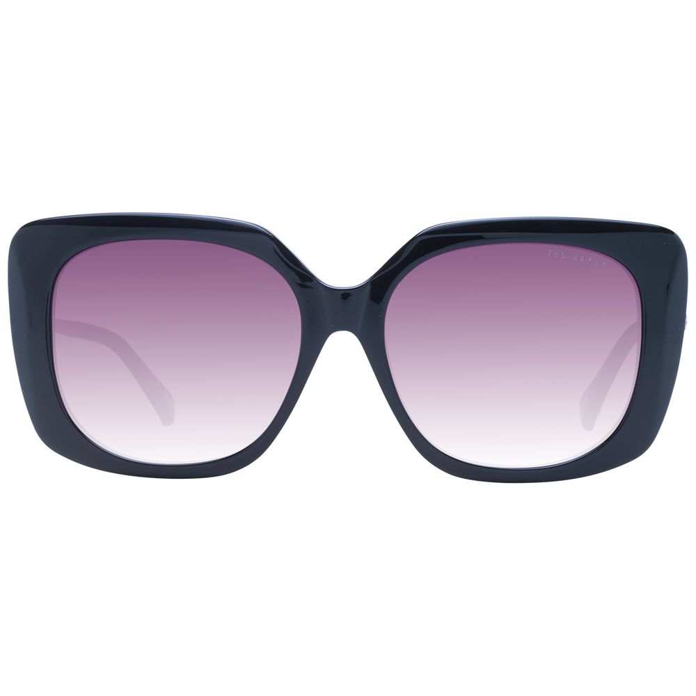 Lunettes de soleil noires carrées violettes
