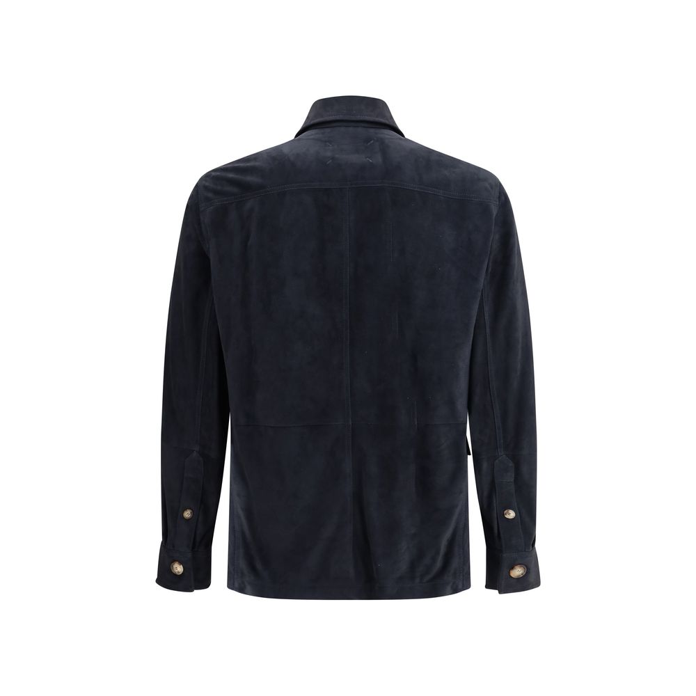 Veste Brunello Cucinelli en cuir taupe