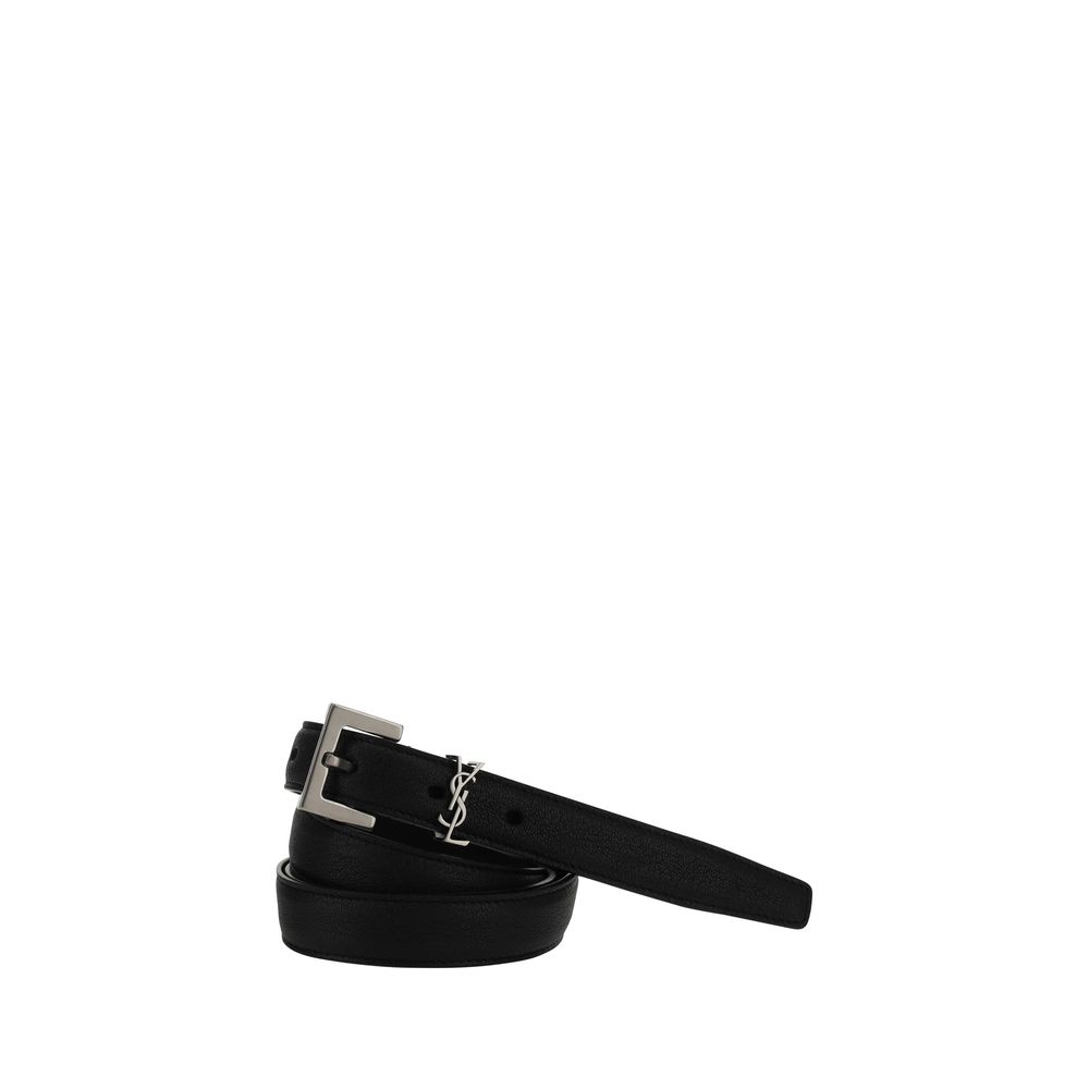 Ceinture Saint Laurent boucle monogrammée noire