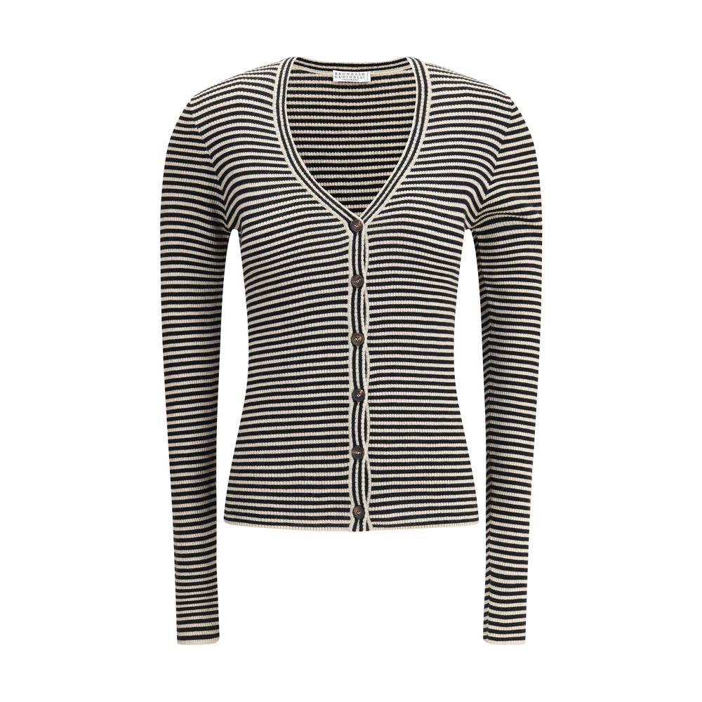 Cardigan Brunello Cucinelli rayé multicolore