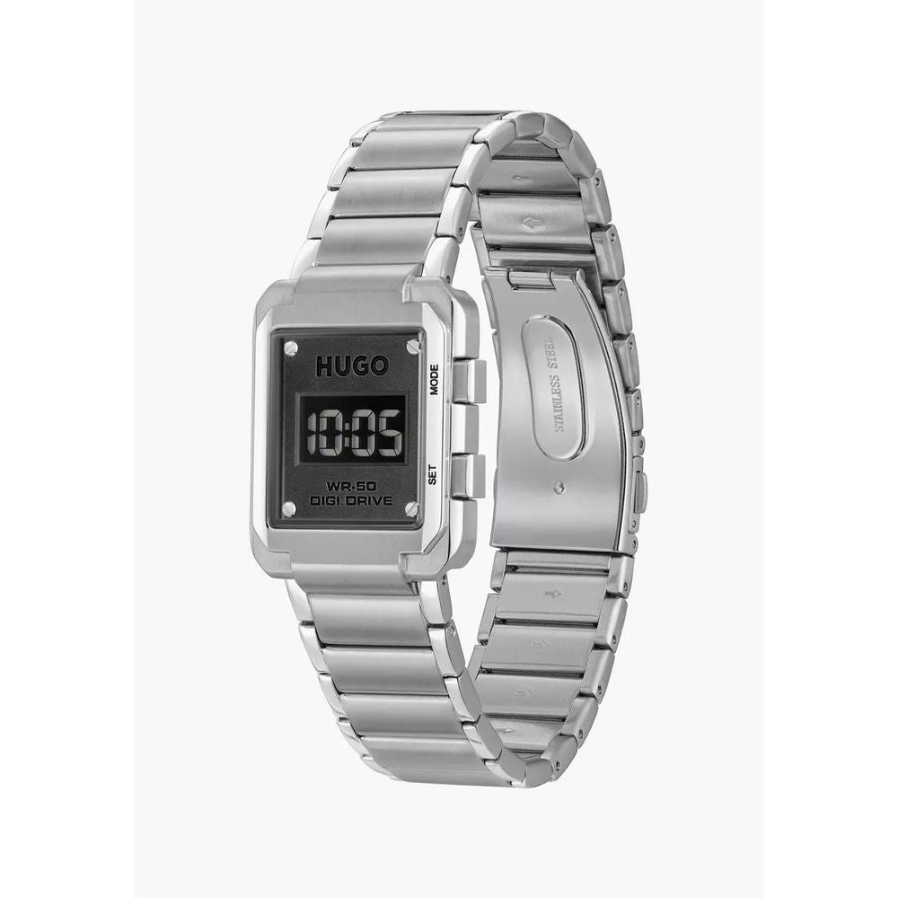 Montre Silver digitale noire argentée