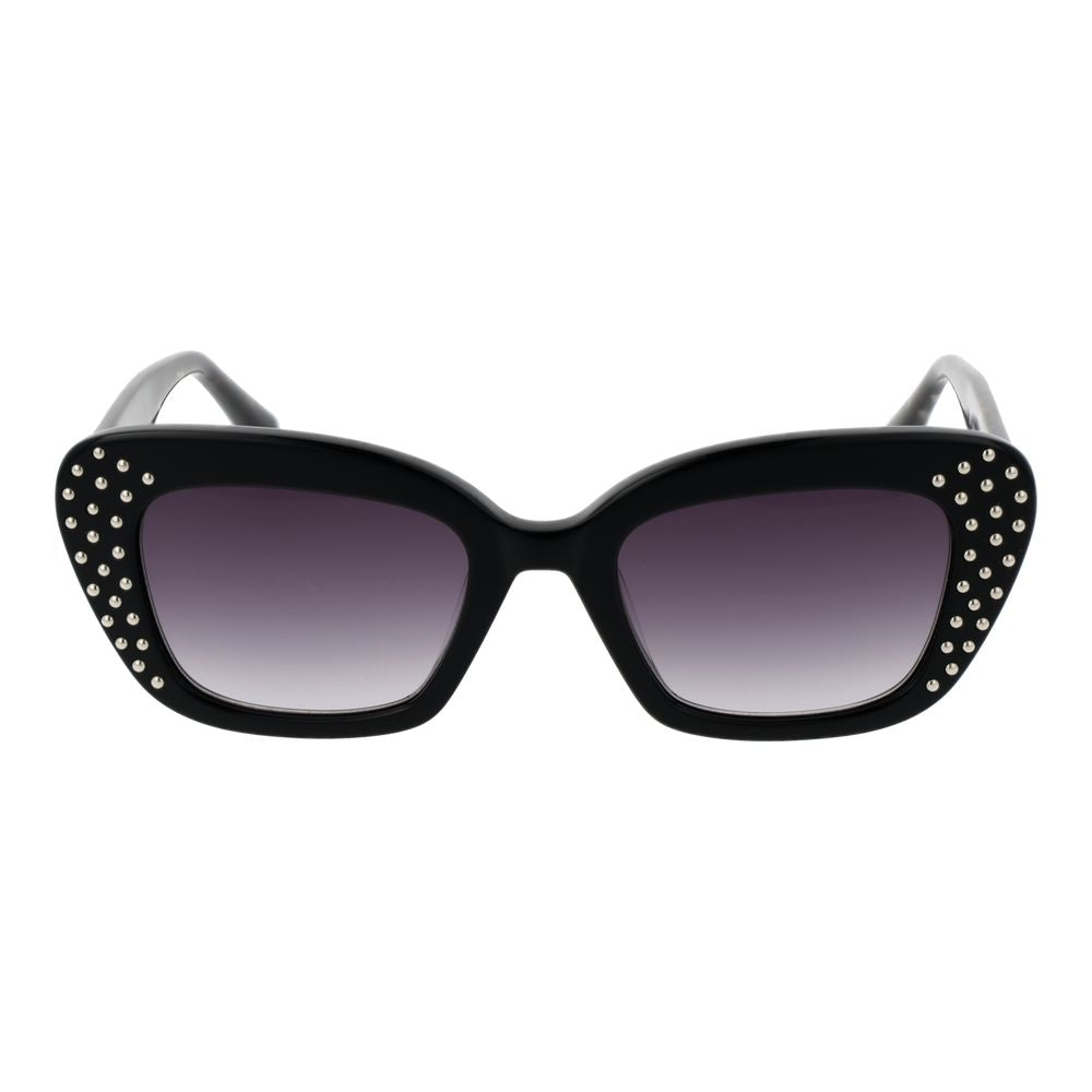 Lunettes de soleil noires à rayures violettes