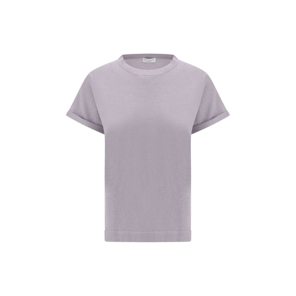 T-shirt Brunello Cucinelli à paillettes gris