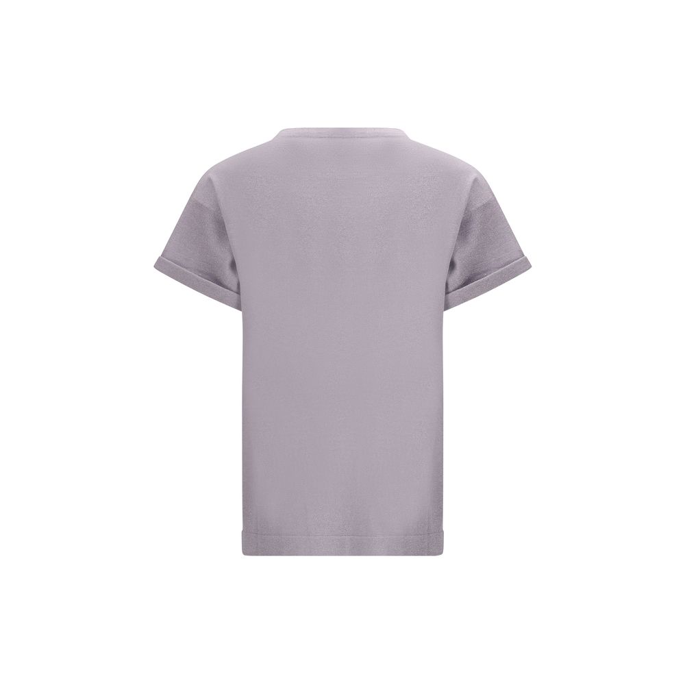 T-shirt Brunello Cucinelli à paillettes gris