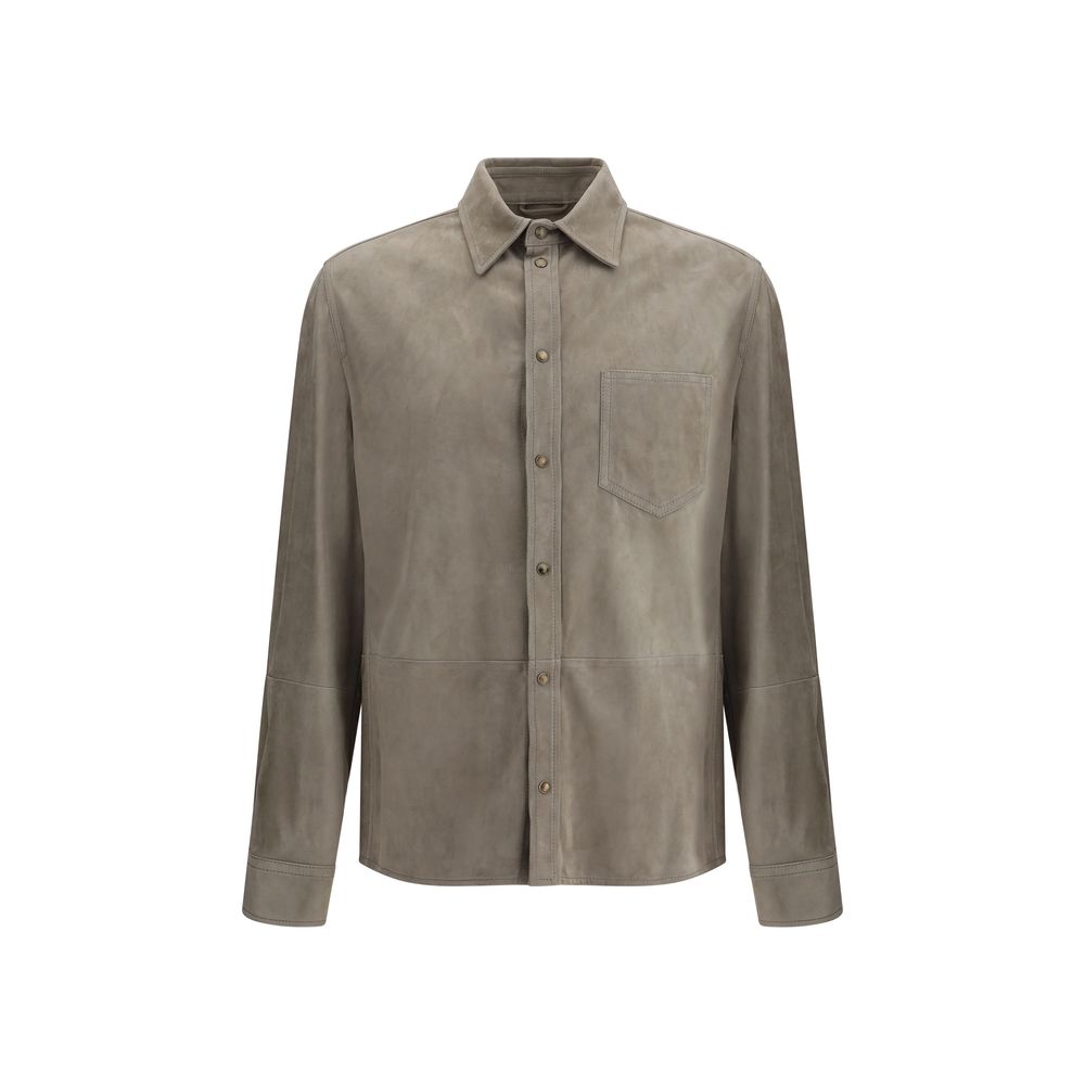 Chemise Brunello Cucinelli en cuir taupe