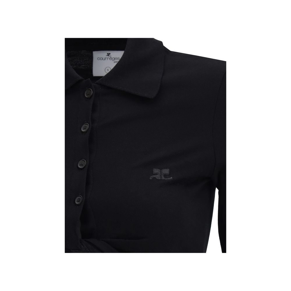 Polo Courrèges avec détail torsadé blanc