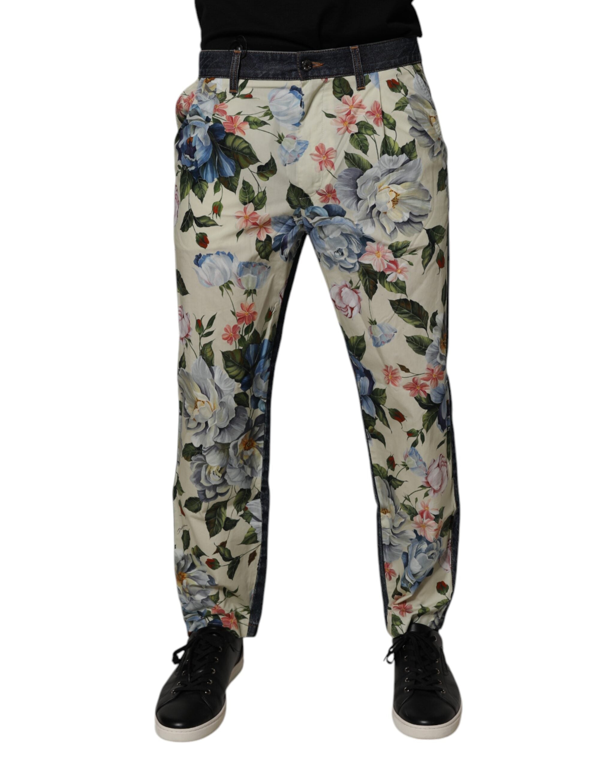 Jeans Dolce & Gabbana floraux beiges et bleus