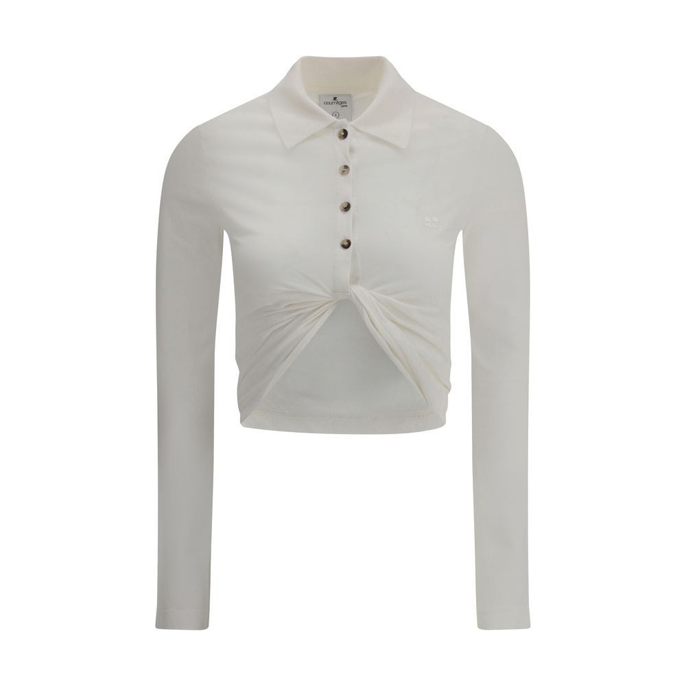 Polo Courrèges avec Détail Torsadé blanc