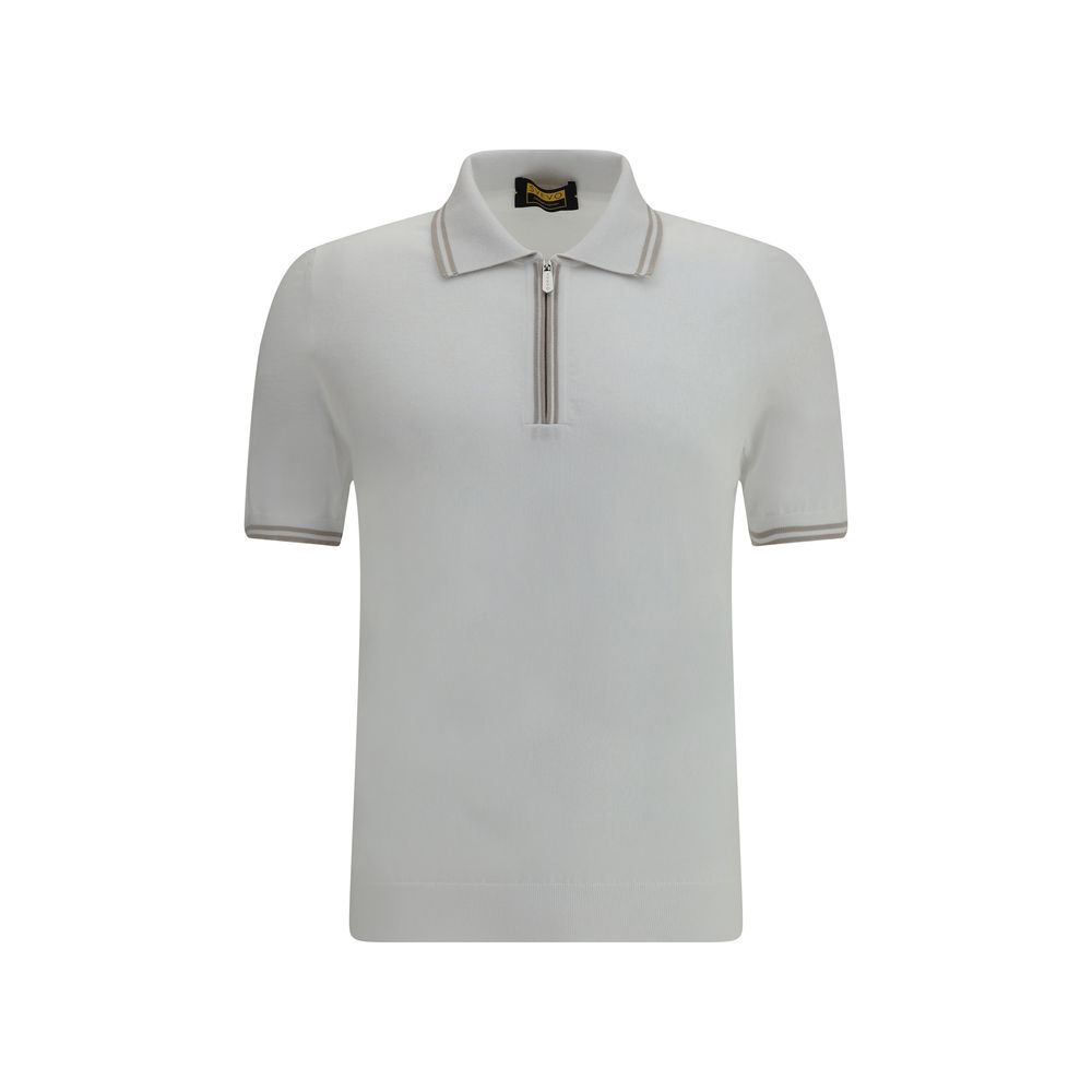Polo Svevo avec zip blanc