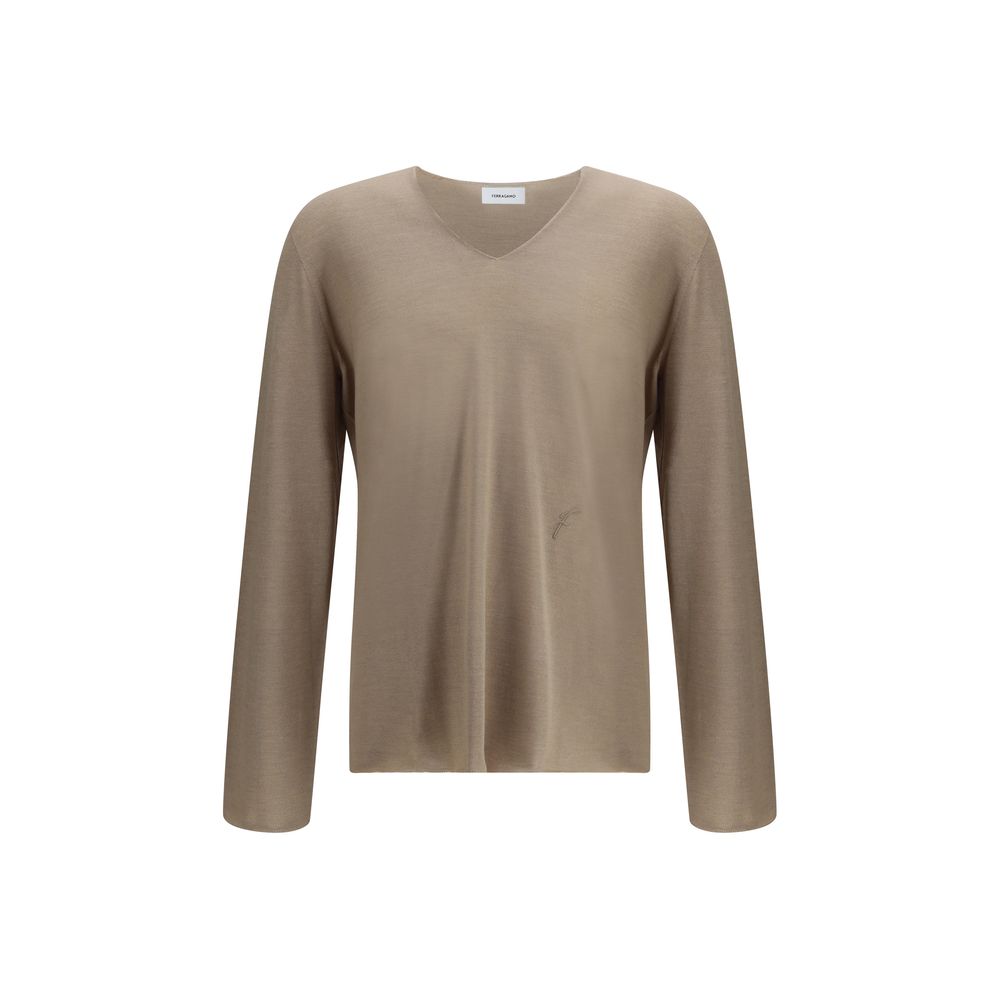 Pull Ferragamo V-neck beige